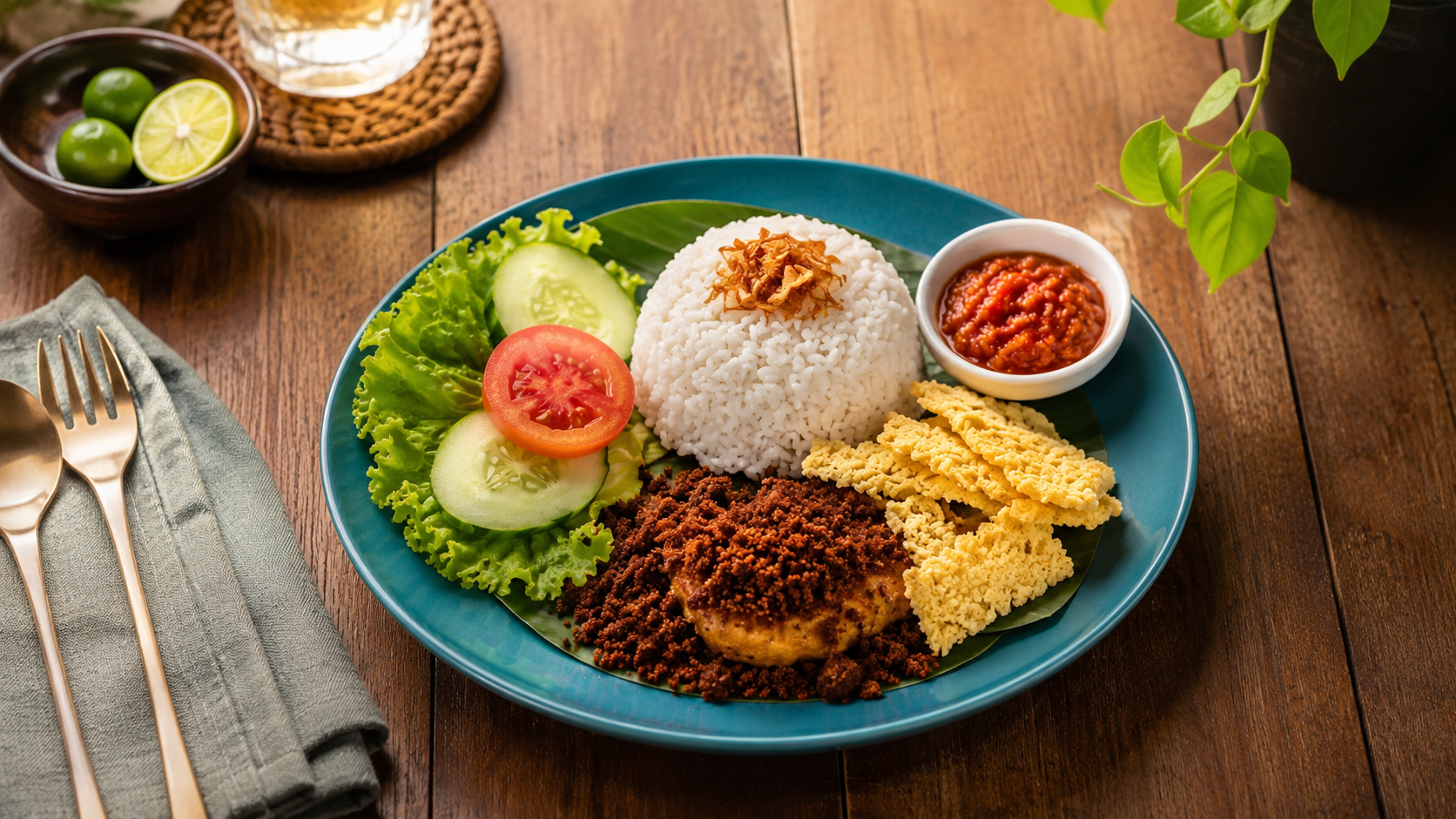 Ayam Kremes Serundeng: Menu Makanan Favorit di Borobudur 6 Suasana makan siang di Kedai Bukit Rhema dengan pemandangan Bukit Menoreh menu favorit