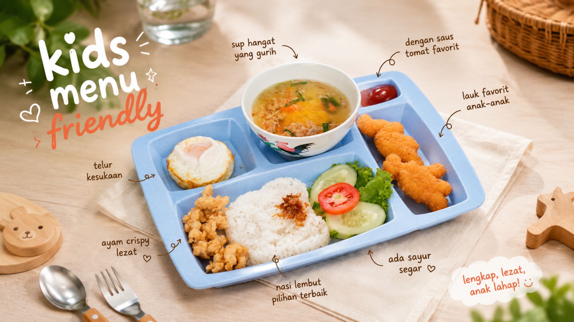 Kids Menu Kedai Bukit Rhema: Lengkap, Enak, & Ramah Anak 6 Anak-anak tersenyum menikmati Kids Menu di Kedai Bukit Rhema setelah berpetualang di Bukit Rhema
