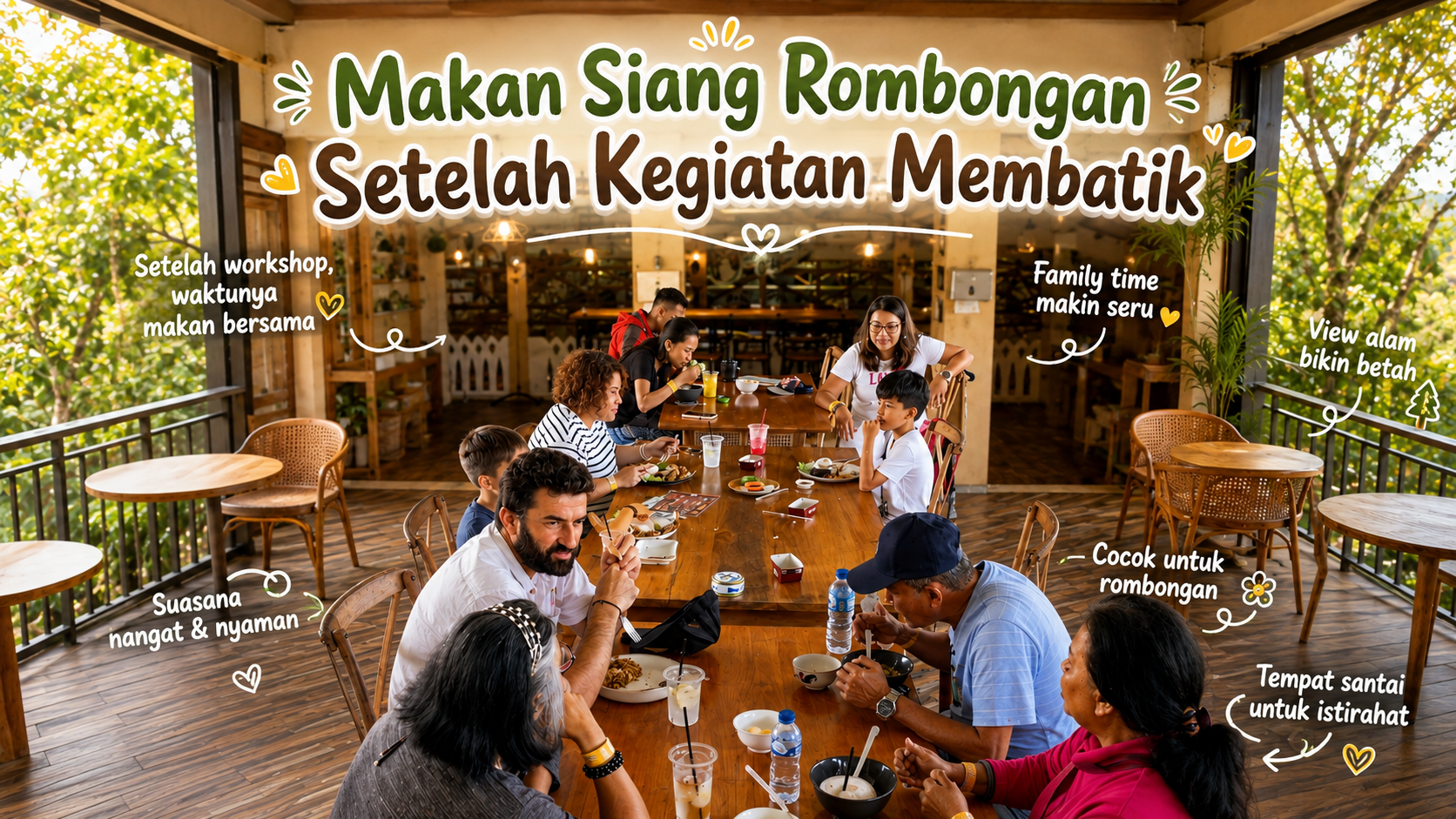 Membatik di Borobudur: Pengalaman Kreatif dengan View Menoreh 6 Pemandangan Kedai Bukit Rhema dari atas, menunjukkan lokasi strategis untuk membatik di Borobudur