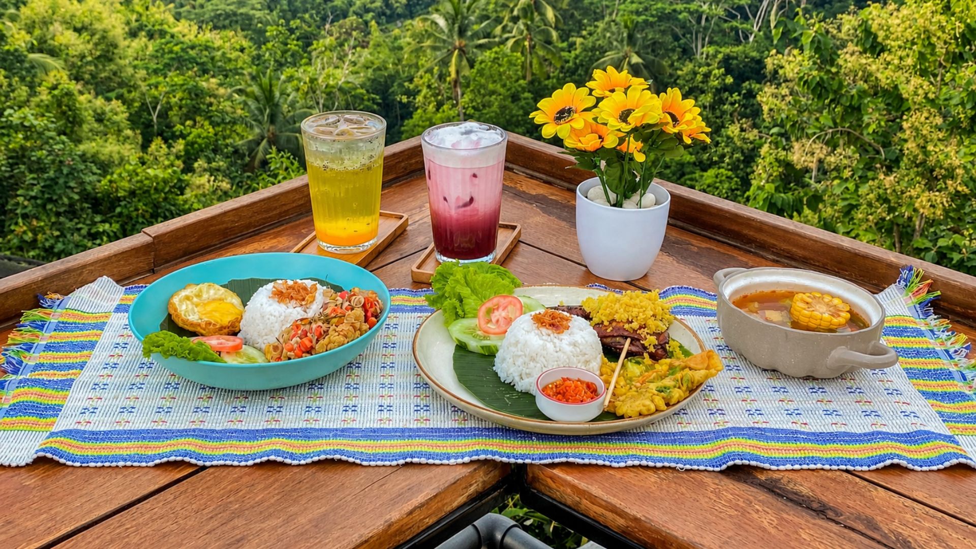 马格朗山景餐厅:Kedai Bukit Rhema 的自然氛围 7 tempat makan view bukit Magelang di Kedai Bukit Rhema