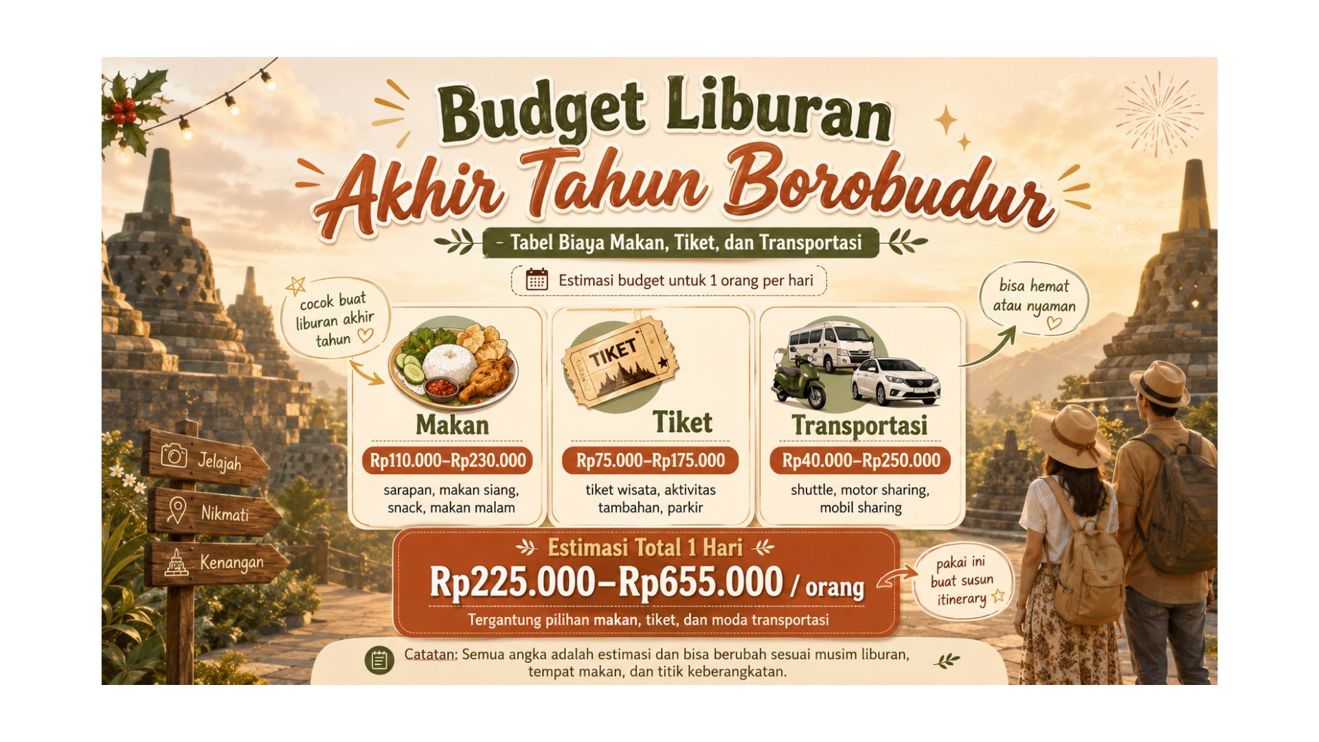 Budget Liburan Akhir Tahun Borobudur: Tabel Biaya Makan, Tiket, dan Transportasi 2 budget liburan akhir tahun Borobudur di kawasan Borobudur